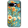 Coque pour Pixel 8A 9A 10A fleur orange
