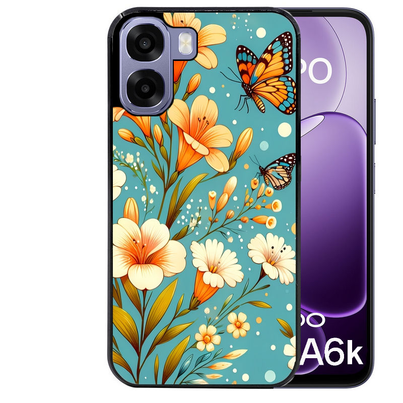Coque pour Oppo A6 A6 A6K fleur orange