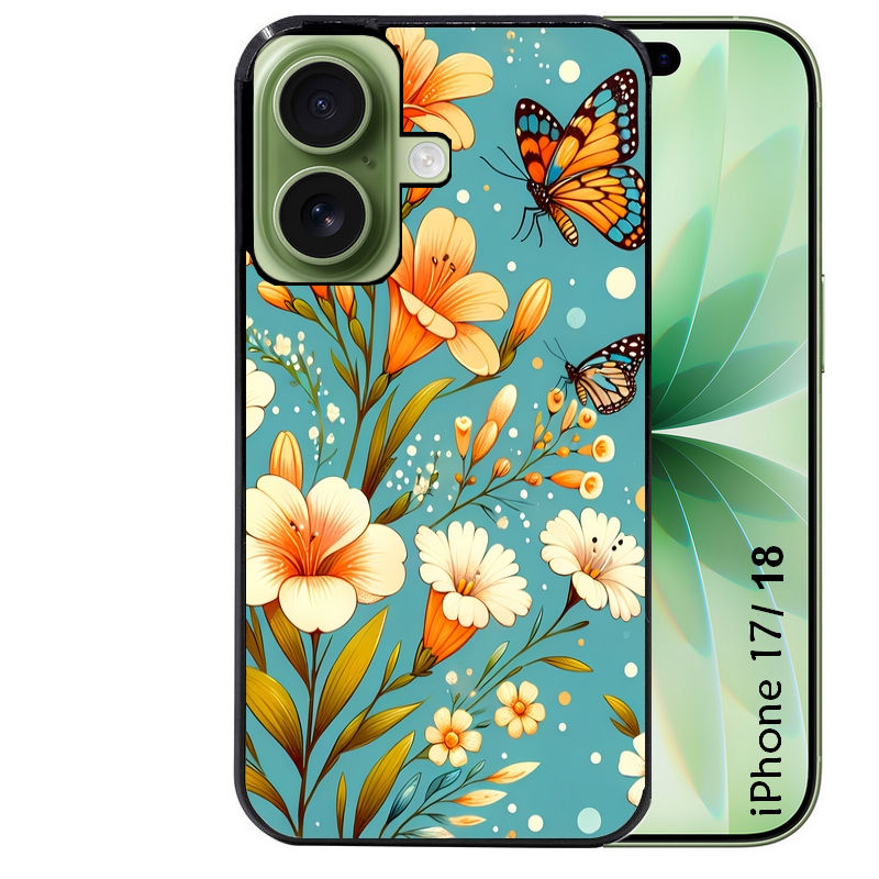 Coque pour Iphone 18 / PRO / PRO MAX / 18E fleur orange