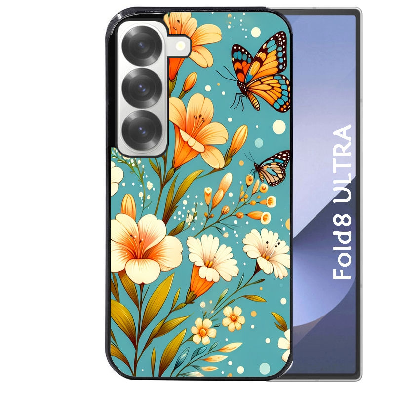 Coque pour Z Fold 8 / ULTRA fleur orange