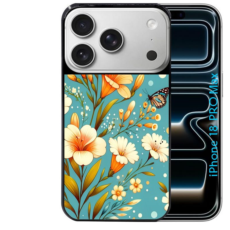 Coque pour Iphone 18 / PRO / PRO MAX / 18E fleur orange