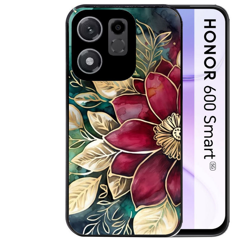 Coque pour Honor 600 SMART fleur poinsettia style noel