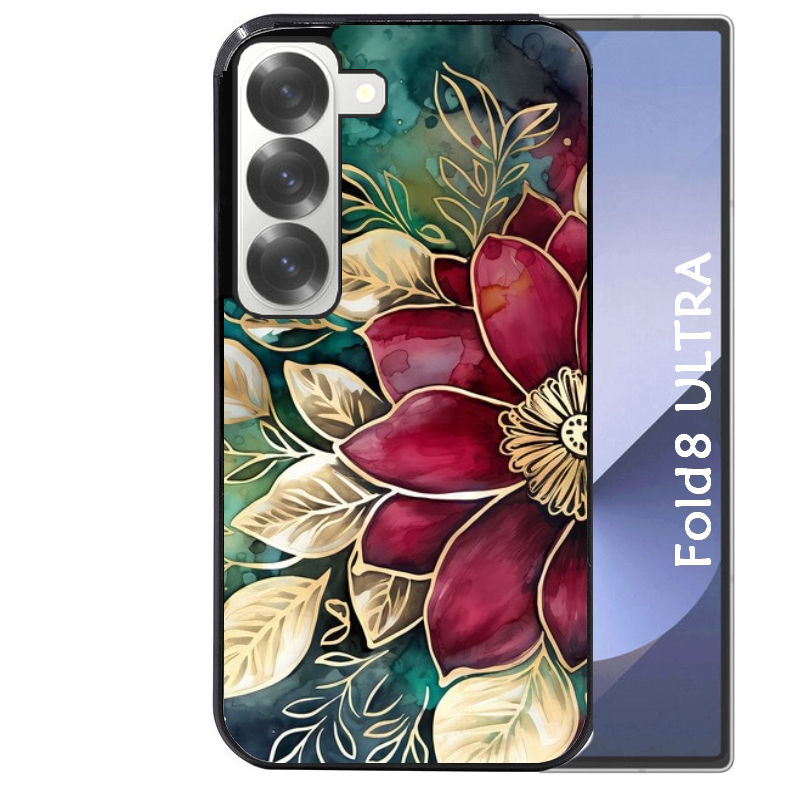 Coque pour Z FOLD 8 ULTRA fleur poinsettia style noel