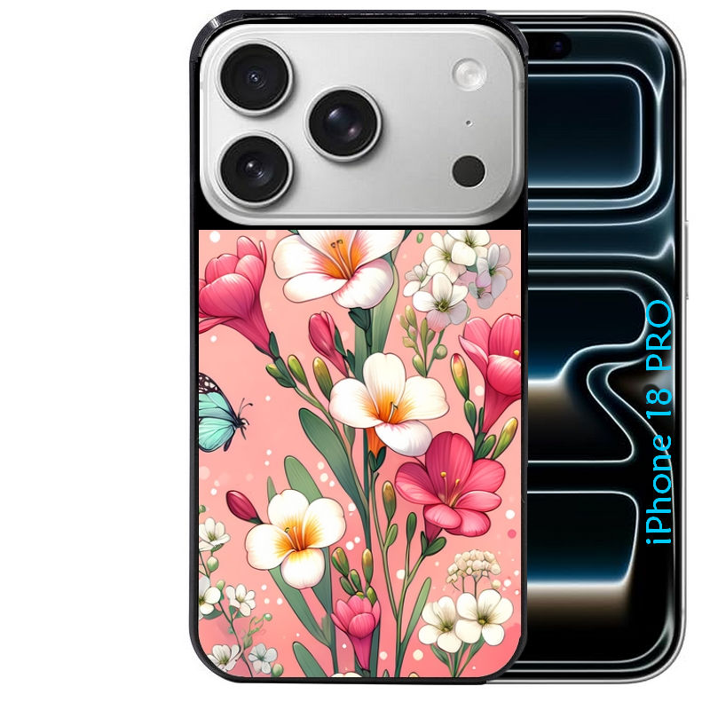 Coque pour Iphone 18 / PRO / PRO MAX / 18E fleur rose