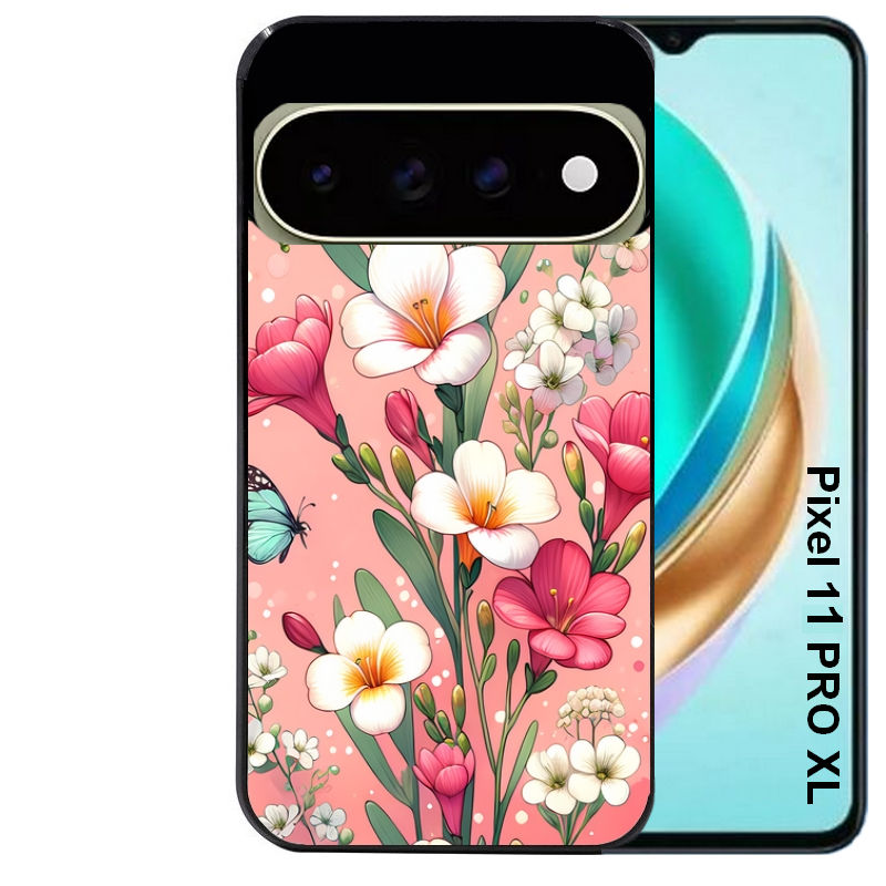 Coque pour Pixel 10 / 11 / PRO / XL fleur rose