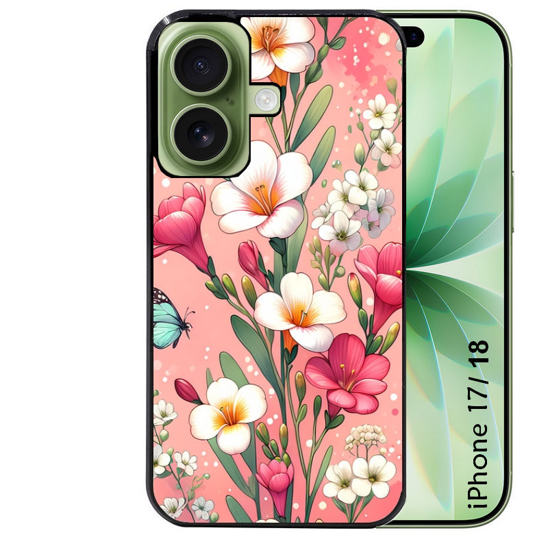 Coque pour Iphone 18 / PRO / PRO MAX / 18E fleur rose