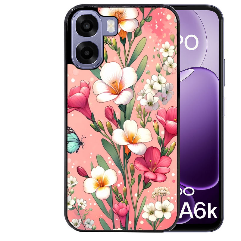 Coque pour Oppo A6 A6 A6K fleur rose