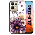 Coque pour Redmi 17 et 17C 4G 5G fleur violette