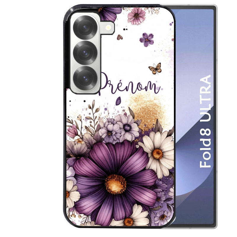 Coque pour Z FOLD 8 ULTRA fleur violette