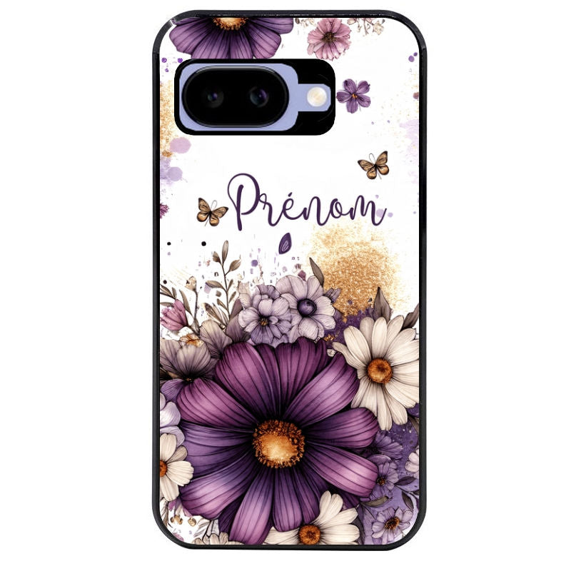 Coque pour Pixel 8A 9A 10A fleur violette