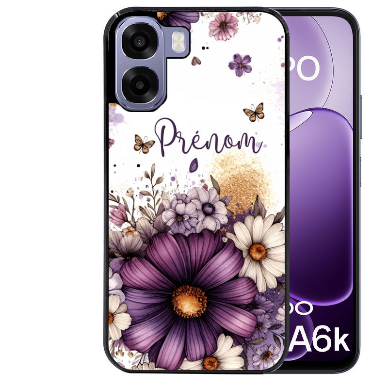 Coque pour Oppo A6 A6 A6K fleur violette