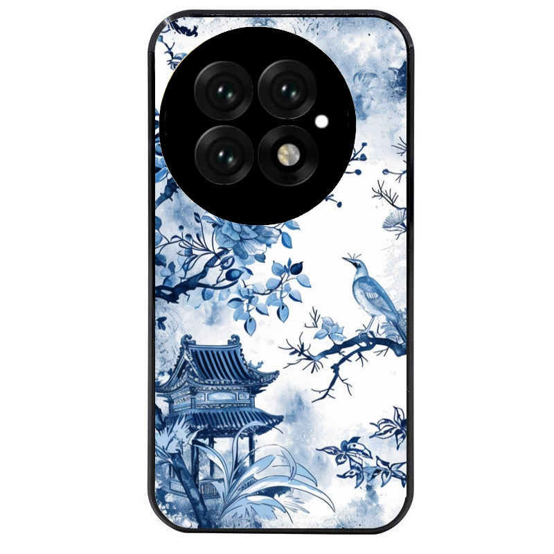 Coque noire taperso pour OnePlus 13 avec motif japan art protection antichoc personnalisée