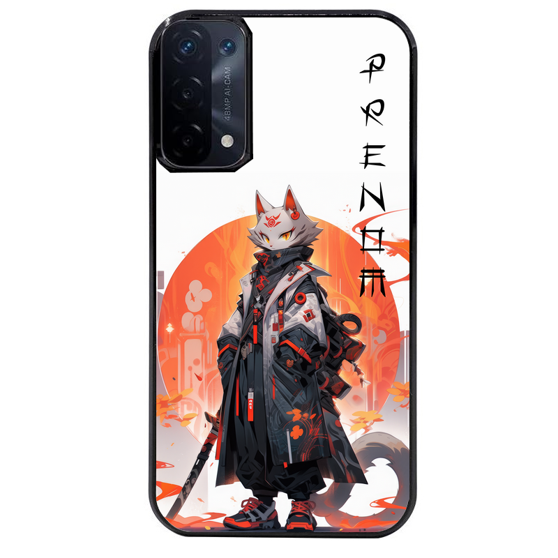 Coque noire taperso pour OPPO A54 et A74 5G avec motif anime chat japan personnalise protection antichoc personnalisée
