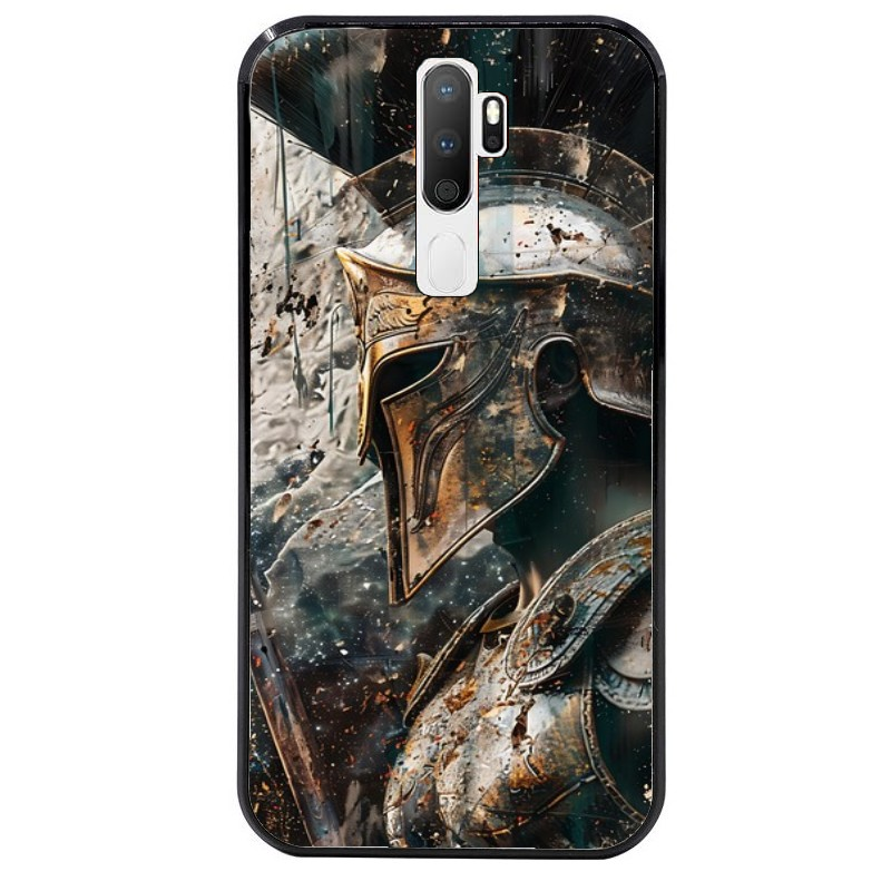 Coque noire taperso pour OPPO A5 A9 2020 avec motif spartan guerrier protection antichoc personnalisée