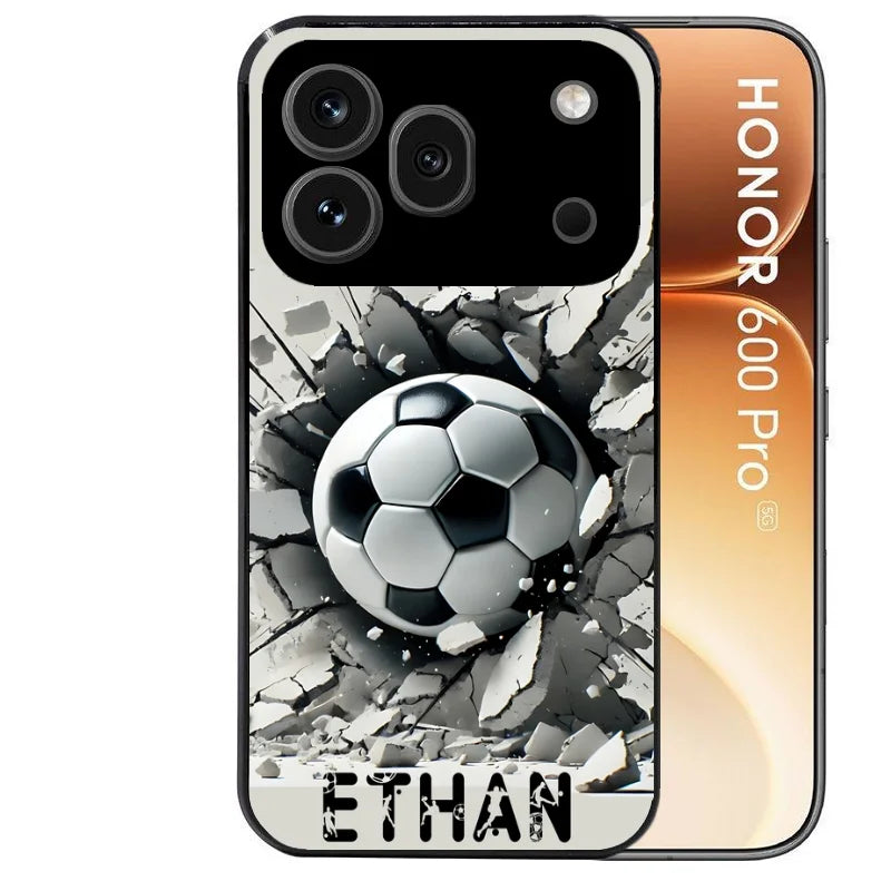 Coque noire taperso pour Honor 600 et 600 PRO avec motif foot beton personnalisee protection antichoc personnalisée