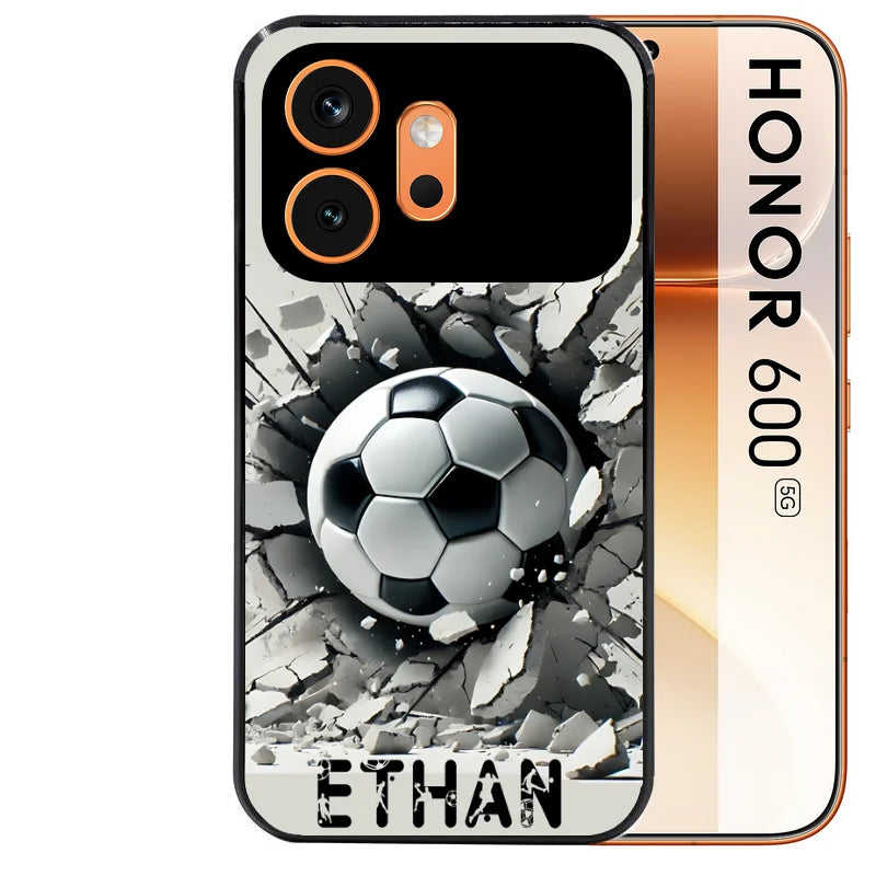 Coque noire taperso pour Honor 600 et 600 PRO avec motif foot beton personnalisee protection antichoc personnalisée