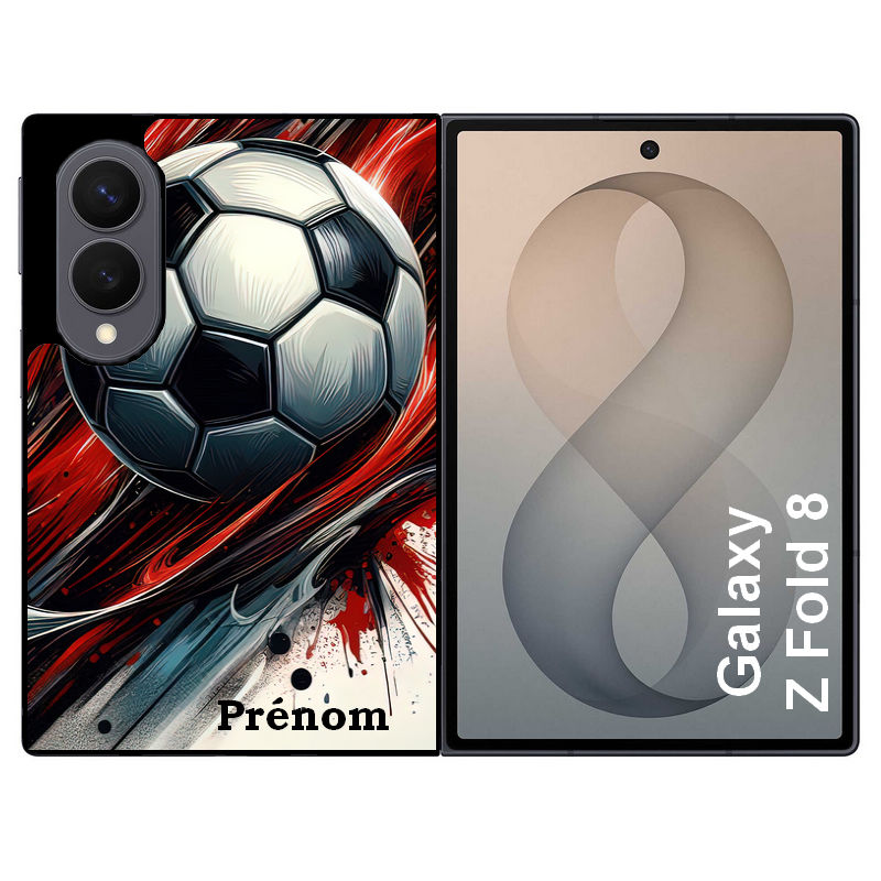 Coque pour Z FOLD 8 personnalisée ballon foot avec prenom