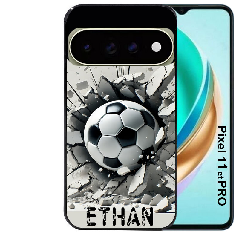 Coque pour Pixel 10 / 11 / PRO / XL personnalisée foot beton