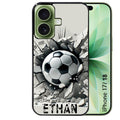 Coque pour Iphone 18 / PRO / PRO MAX / 18E personnalisée foot beton