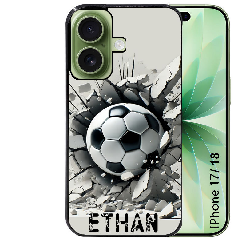 Coque pour Iphone 18 / PRO / PRO MAX / 18E personnalisée foot beton