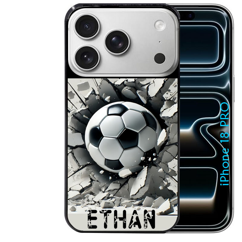 Coque pour Iphone 18 / PRO / PRO MAX / 18E personnalisée foot beton