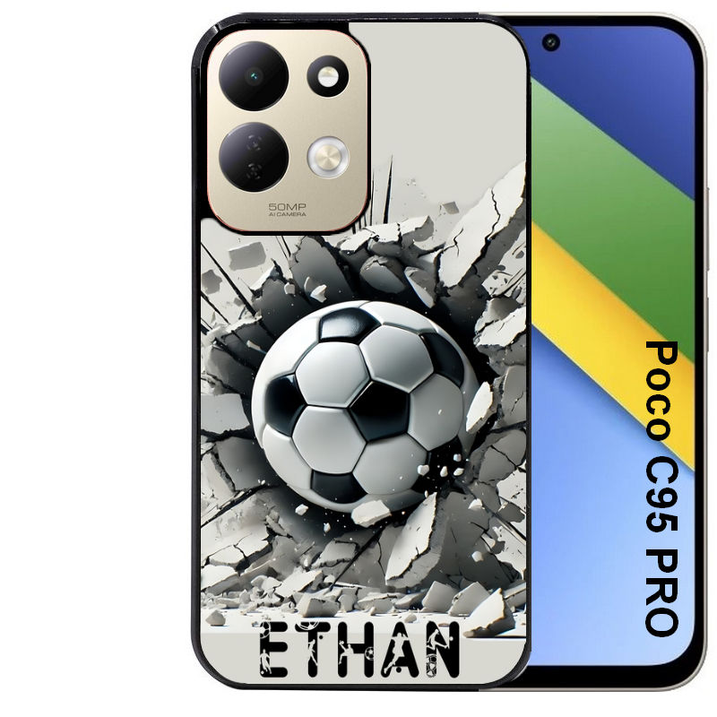 Coque pour POCO C95 PRO personnalisée foot beton