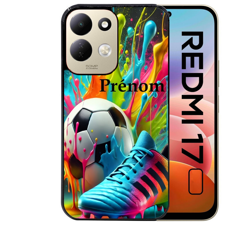 Coque pour Redmi 17 et 17C 4G 5G personnalisée foot color