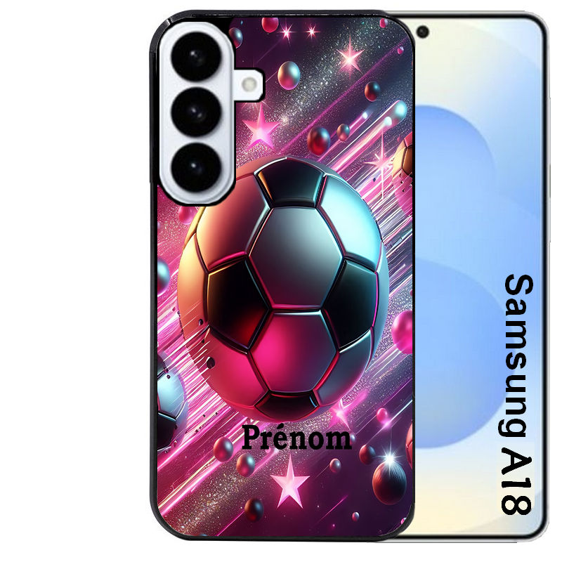 Coque pour Galaxy A08 A18 A28 A38 A58 personnalisée foot etoile