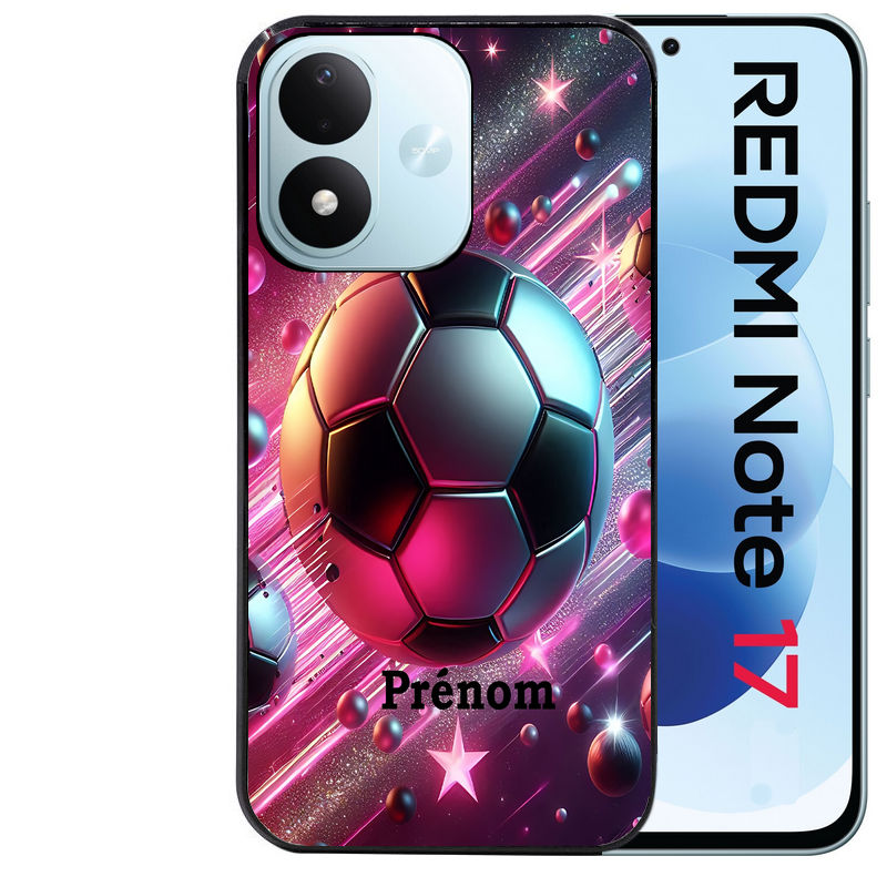 Coque pour Redmi Note 17 et PRO 4G 5G Max personnalisée foot etoile