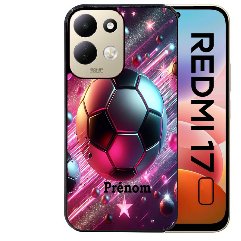 Coque pour Redmi 17 et 17C 4G 5G personnalisée foot etoile