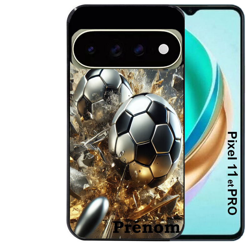 Coque pour Pixel 10 / 11 / PRO / XL personnalisée foot metal