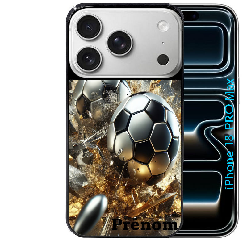 Coque pour Iphone 18 / PRO / PRO MAX / 18E personnalisée foot metal