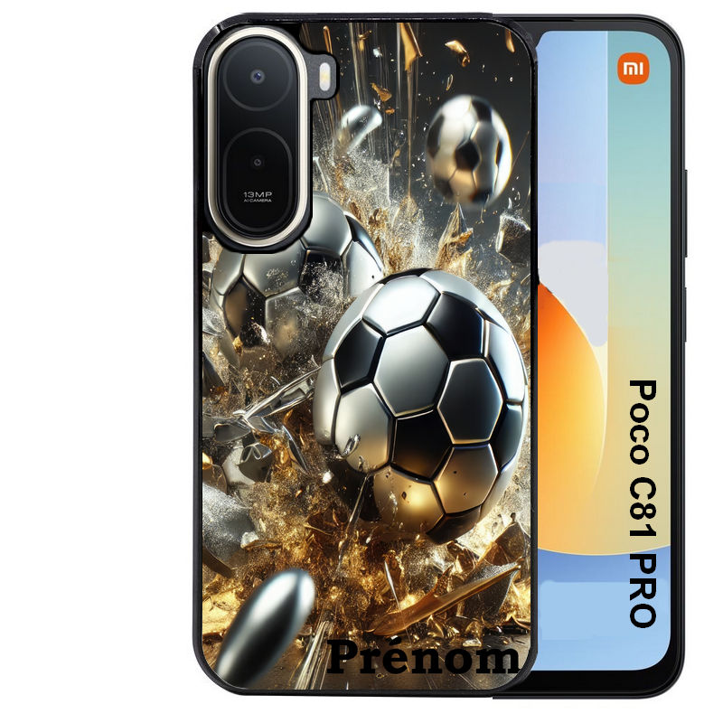 Coque pour POCO C81 PRO personnalisée foot metal