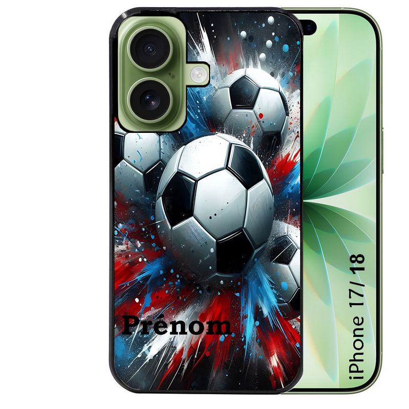 Coque pour Iphone 18 / PRO / PRO MAX / 18E personnalisée foot tricolore