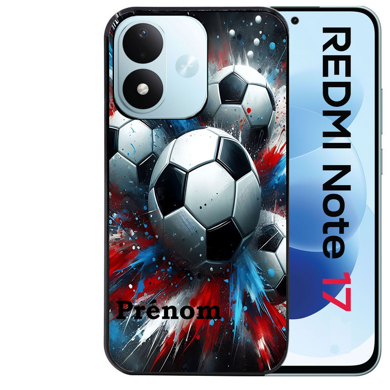 Coque pour Redmi Note 17 et PRO 4G 5G Max personnalisée foot tricolore