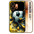 Coque noire taperso pour Honor 600 et 600 PRO avec motif football personnalisee protection antichoc personnalisée