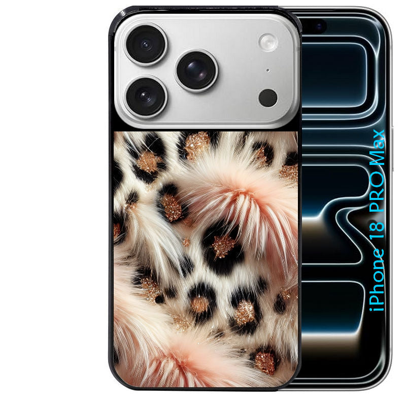 Coque pour Iphone 18 / PRO / PRO MAX / 18E effet fourrure leopard 1