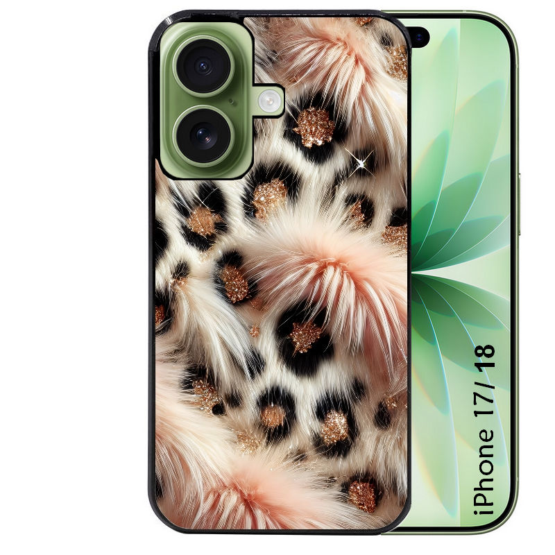 Coque pour Iphone 18 / PRO / PRO MAX / 18E effet fourrure leopard 1