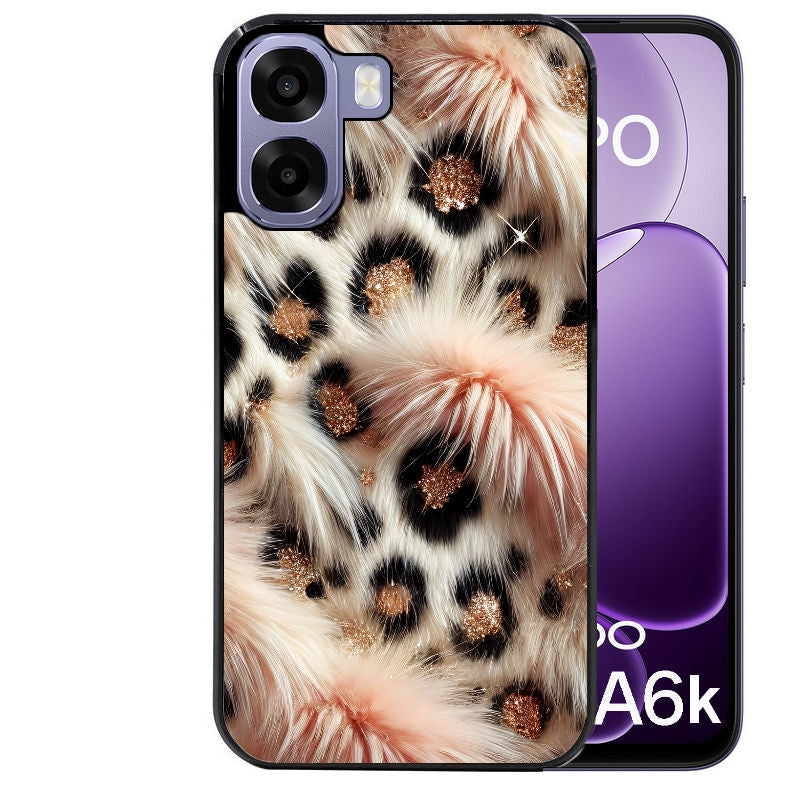 Coque pour Oppo A6 A6 A6K effet fourrure leopard 1