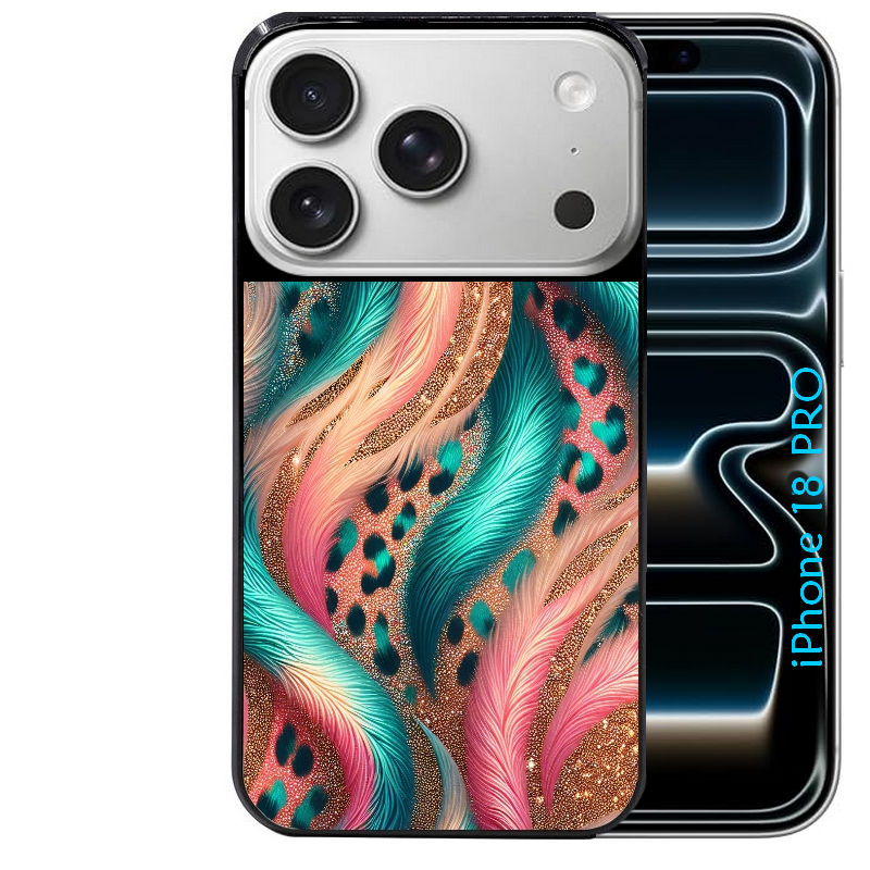 Coque pour Iphone 18 / PRO / PRO MAX / 18E effet fourrure leopard 2