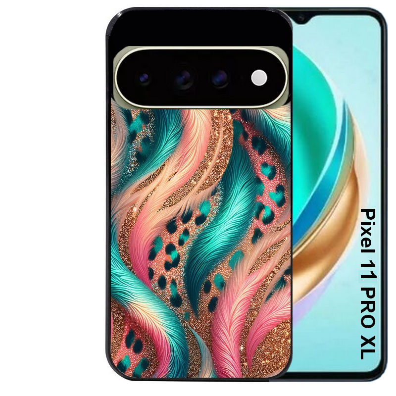 Coque pour Pixel 10 / 11 / PRO / XL effet fourrure leopard 2