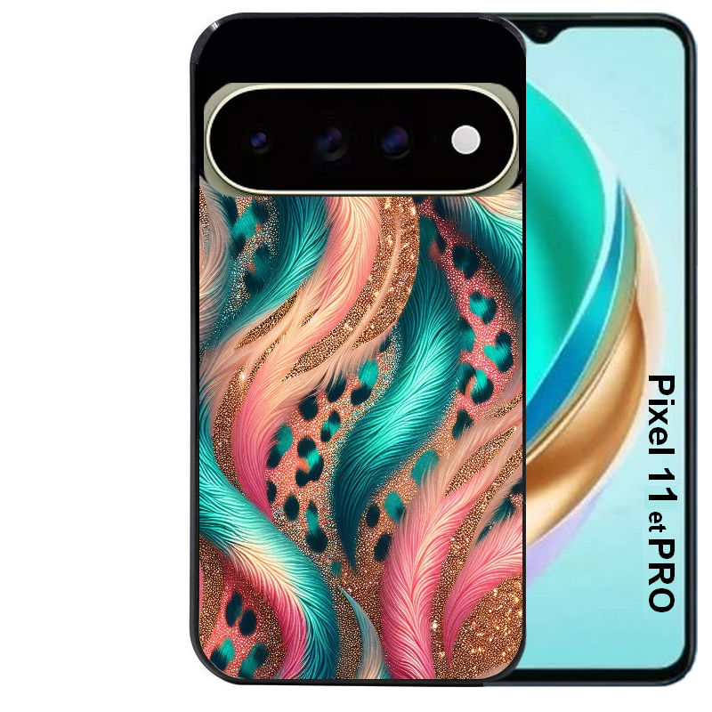 Coque pour Pixel 10 / 11 / PRO / XL effet fourrure leopard 2