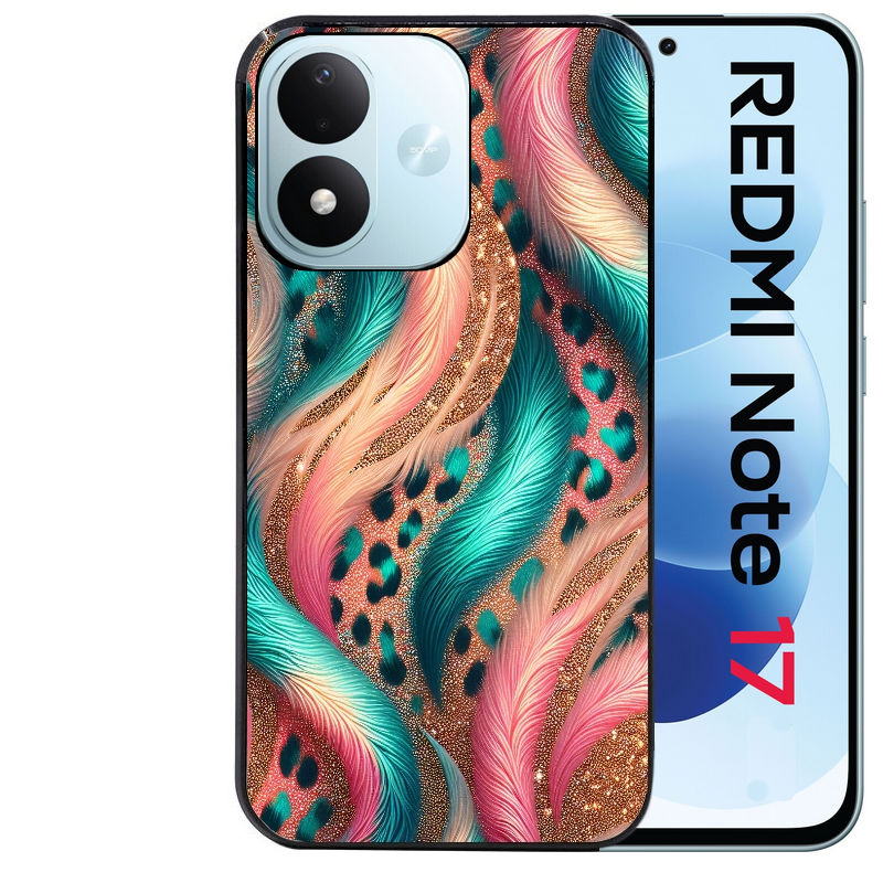 Coque pour Redmi Note 17 et PRO 4G 5G Max effet fourrure leopard 2
