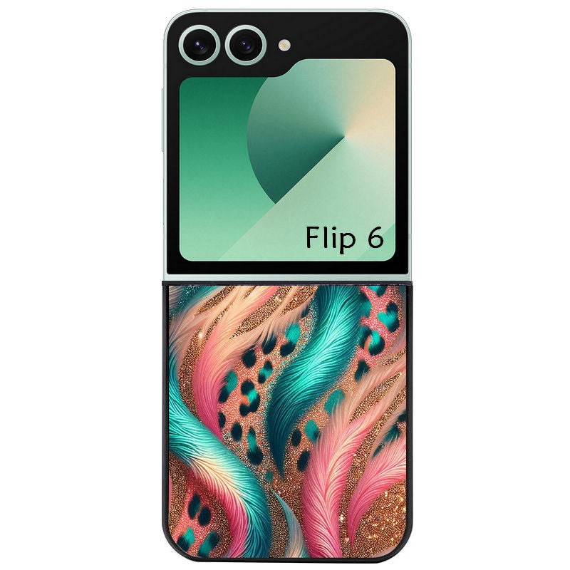 Coque pour Z FLIP 6 7 8 effet fourrure leopard 2