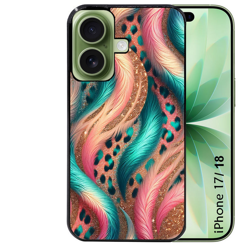 Coque pour Iphone 18 / PRO / PRO MAX / 18E effet fourrure leopard 2