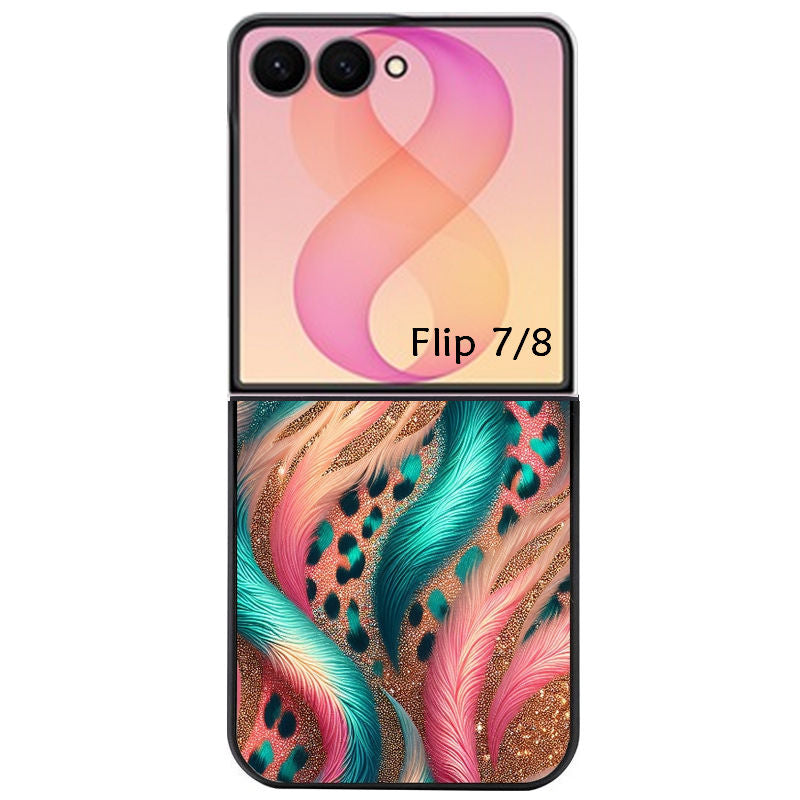 Coque pour Z FLIP 6 7 8 effet fourrure leopard 2