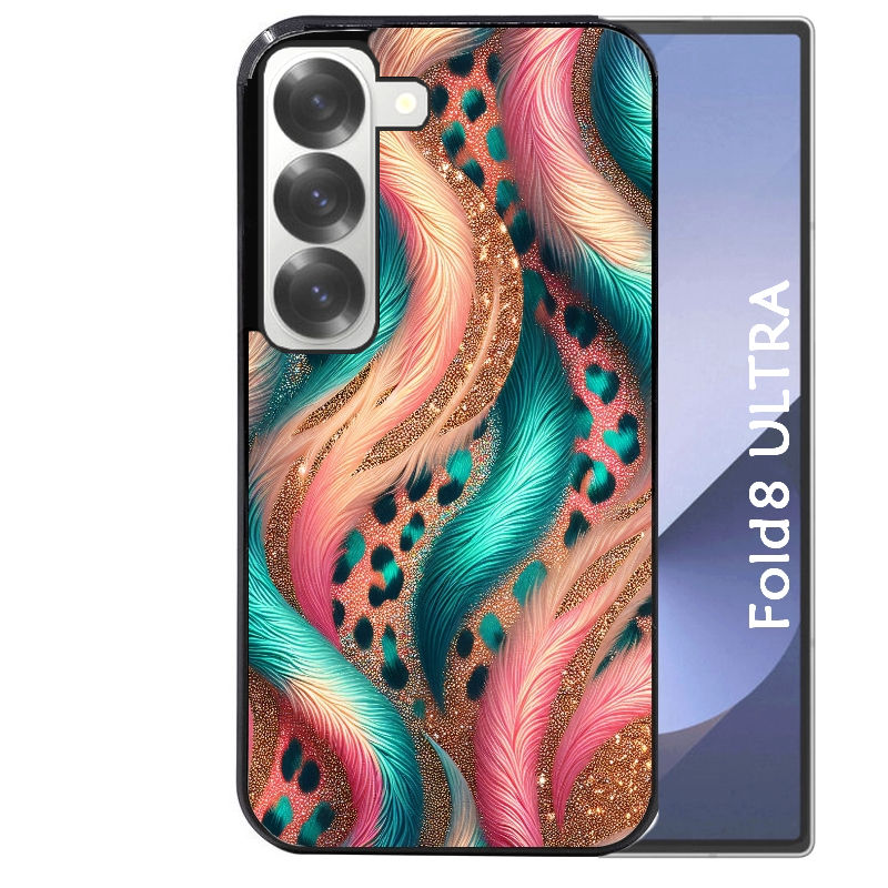 Coque pour Z FOLD 8 ULTRA effet fourrure leopard 2