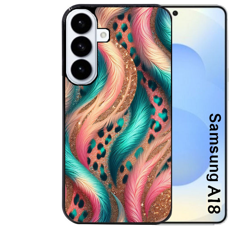 Coque pour Galaxy A08 A18 A28 A38 A58 effet fourrure leopard 2