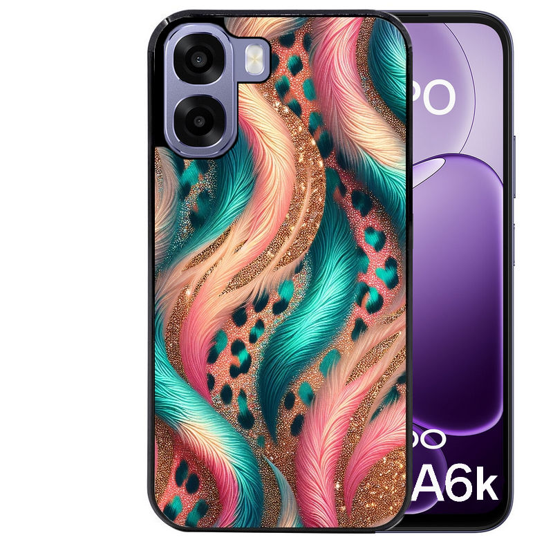 Coque pour Oppo A6 A6 A6K effet fourrure leopard 2