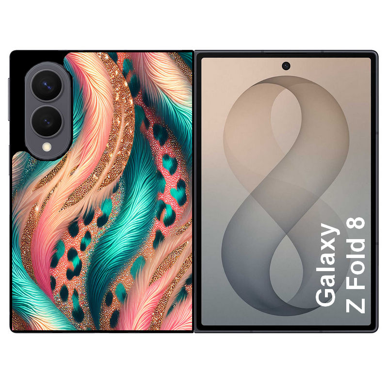 Coque pour Z FOLD 8 effet fourrure leopard 2